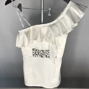 Marine blu one shoulder blouse